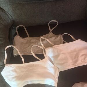 Amazon Cotton Bralette Set - White & Light Gray 3 Bralette
